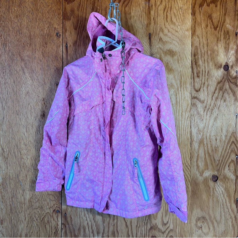 Columbia Girls Vertex Winter Jacket Removable Hoodie Pink Size 14/16